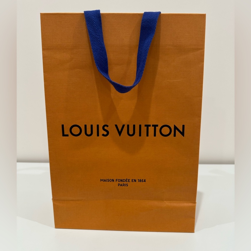Louis Vuitton Orange Paper Shopping Bag | Size 9.75x4.5x14 inches